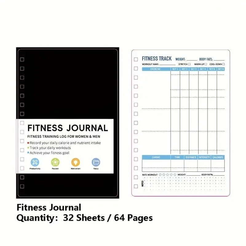 Spiral Notebook Daily Exercise - огляд і ціна Nutrition Fitness Plan