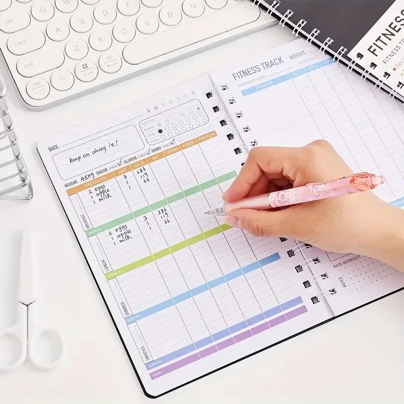 Spiral Notebook Daily Exercise - огляд і ціна Nutrition Fitness Plan